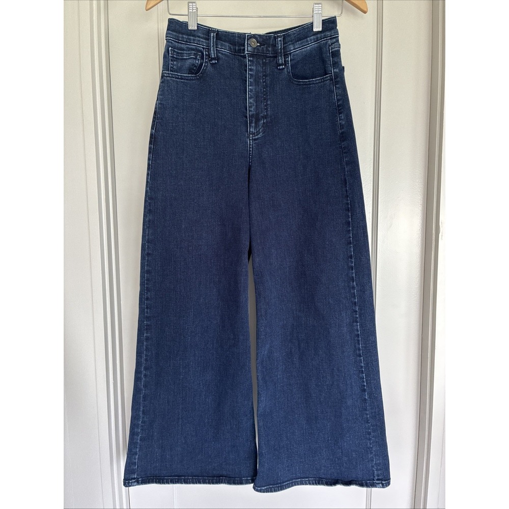 Rag & bone NY Women's Serena Crop High-Rise Wide-Leg Jeans, Dark Wash 26 X 26.5